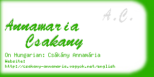 annamaria csakany business card
